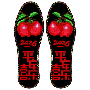 中小格11CT花边鸿运玫瑰十字绣鞋垫棉布吸汗纯手工刺绣半成品香味