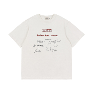 GOODBAI 签名印花圆领oversize短袖T恤