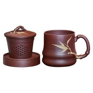 宜兴紫砂杯纯手工原矿节节高升内胆过滤泡茶杯办公家用茶具茶杯子