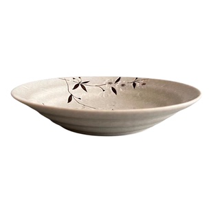 日本制 进口美浓烧盘子单个菜盘子家用釉下彩8.1英寸陶瓷米饭碗