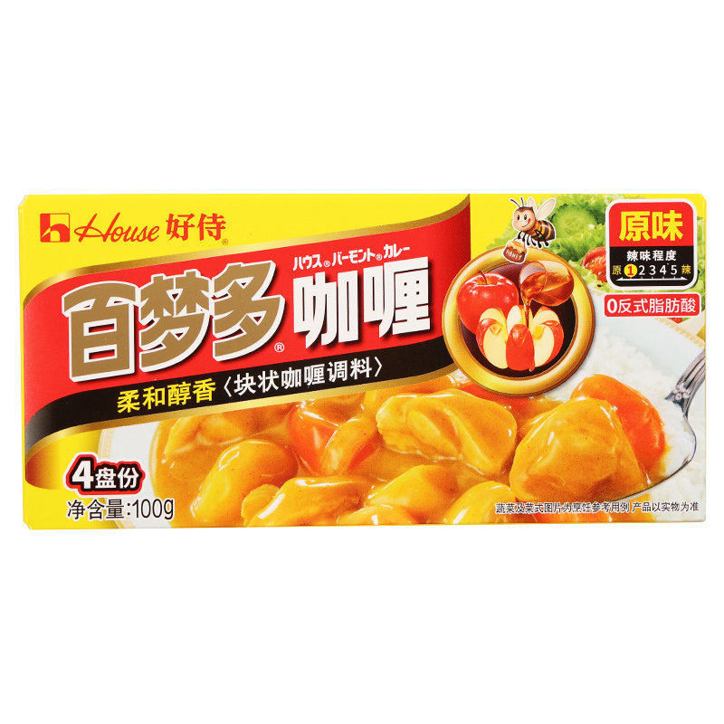 好侍百梦多咖喱块日式原味微辣牛肉鸡肉蛋包饭家用儿童料理咖喱酱