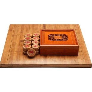 双元 中国象棋实木成人大号家用套装儿童学生榉木棋子仿皮棋盘