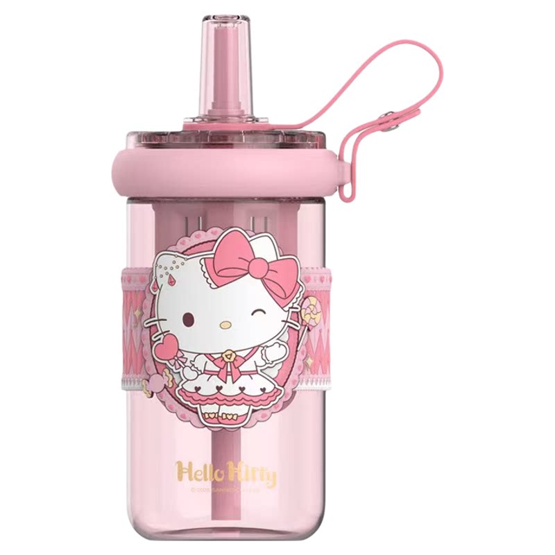 HelloKitty吸管杯夏天水杯女新款2026高颜值儿童生日礼物可爱杯子