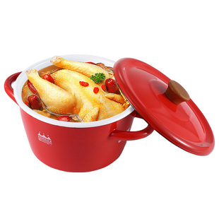 限量日本进口NORDICA珐琅锅双耳汤锅迷你汤锅宝宝婴儿辅食锅