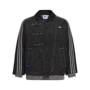 adidas阿迪达斯三叶草男女新中式运动棉服保暖明星同款唐装KR5066