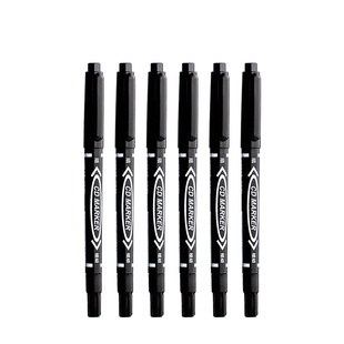 小双头记号笔美术专用勾线笔小学生黑色油性细头马克儿童绘画幼儿园描边速干防水不掉色粗细两头大头物流笔