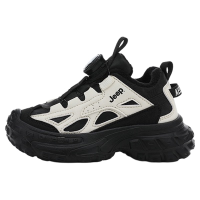 jeep儿童运动鞋男童女童2025秋冬新款加绒加厚二棉防滑跑步鞋男孩