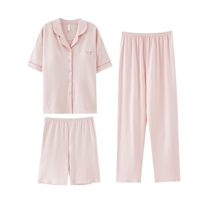 【浪莎】官方正品纯棉短袖睡衣女