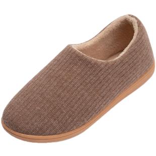 布足缘秋冬棉拖鞋女家用包头带脚后跟外穿室内居家老年人防滑保暖