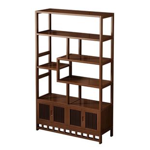 茶室博古架摆件古董置物架新中式茶叶放置架多宝阁茶水柜古拙家具