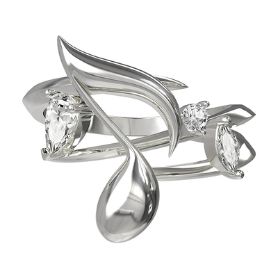 BOONEE音符镶钻拼接戒指