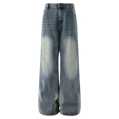 BJHG复古直筒水洗牛仔裤子冬季