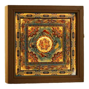 敦煌研究院好运莲莲敦煌藻井纸雕氛围灯国风卧室床头灯商务礼品