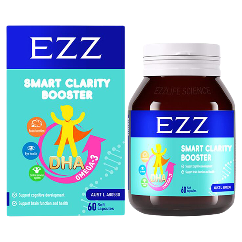 澳洲EZZ海藻油DHA三代 儿童青少年学生聪明丸3.0神经酸记忆博士丸