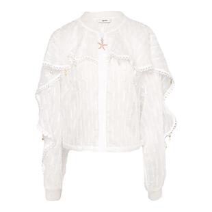 tanni新款浪漫甜美气质轻薄百搭短款拉链外套TN11OW035A