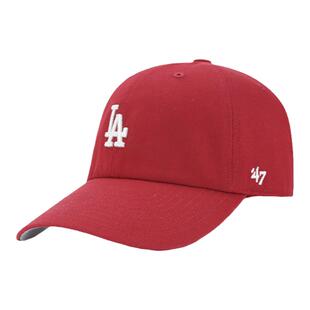 47brand棒球帽子女可调节春秋la防晒帽红色软顶mlb小标ny鸭舌帽男