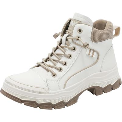 红蜻蜓秋高帮鞋增高加绒保暖棉鞋