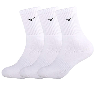 Mizuno美津浓运动袜中筒网球袜男女棉袜休闲训练加厚毛巾底长袜子