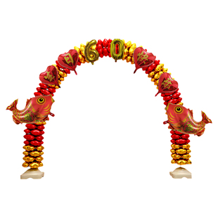 60岁生日寿宴装饰气球拱门过寿祝寿寿星老人80大寿场景布置路引