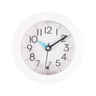 温湿度计现代浴室钟防水静音家用厨房钟表卫生间吸盘 迷你小挂钟