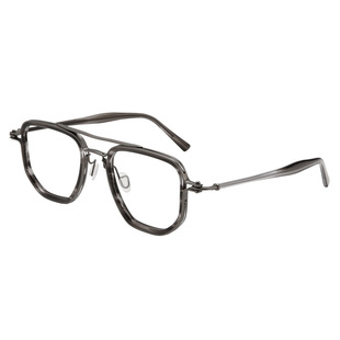木川165MM眼镜框男款复古双梁钛架不规则方框可配度数散光平光镜