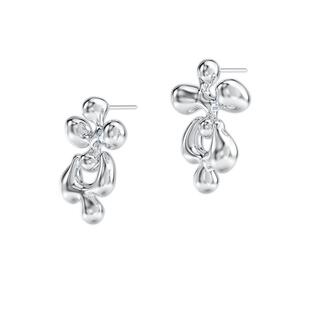 Mistova设计师款花朵S925银盛放长耳钉耳环节日礼物
