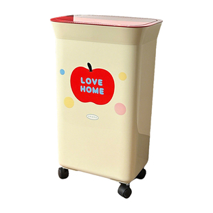 翻盖式厨房垃圾桶家用35L大容量免弯腰长方形双色家用垃圾筒纸篓