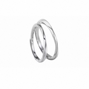 莫比乌斯环情侣闭口戒指一对999纯银刻字对戒男女学生情人节礼物