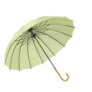 日全时森系16骨直柄雨伞纯色小清新竹节手柄双人直杆大伞面雨伞