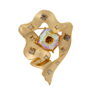 Eternelle法国永恒鎏光焰心胸针高端精致时尚别针扣秋冬复古胸花