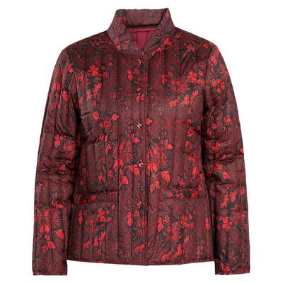 老太太轻薄款碎花羽绒服雅鹿复古