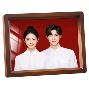 海马体结婚登记证件照相框摆台定制7寸洗照片做成情侣订婚纱纪念