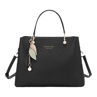 稻草人真皮女包2025新款手提包大容量简约妈妈百搭单肩斜挎包正品