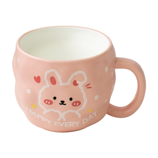 可爱卡通萌趣兔陶瓷马克杯高颜值创意水杯子早餐杯女生家用伴手礼