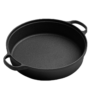 无涂层铸铁加厚平底锅不粘生铁家用烙饼锅饼铛水煎包寿喜锅电磁炉