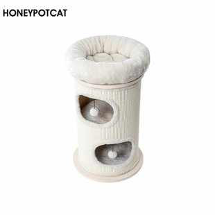 蜜罐猫爬架猫窝猫树一体剑麻桶全身多层猫窝冬季 2503 保暖猫房子
