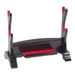 刀剑架黑色剑托一二三层刀剑架实木武术刀剑展示座亮光漆保护剑鞘