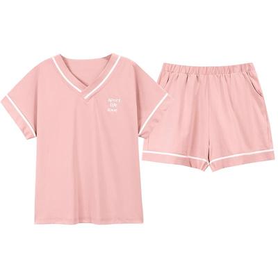 睡衣女夏季薄款纯棉短袖短裤