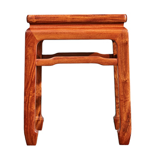 缅甸花梨木马蹄小方凳家用实木客厅大果紫檀茶凳沙发凳红木换鞋凳