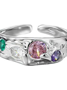 wind彩色方糖多巴胺锆石戒指