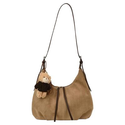 2025新款小众复古绒面托特包