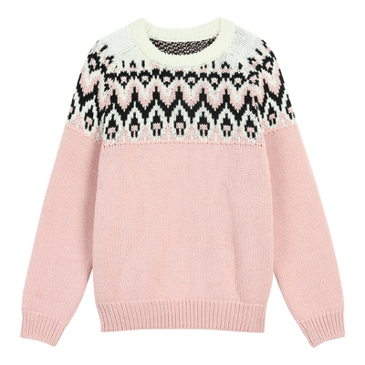 圆领长袖毛衣宽松慵懒风上衣