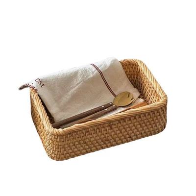 越南秋藤编筐收纳篮桌面篮子