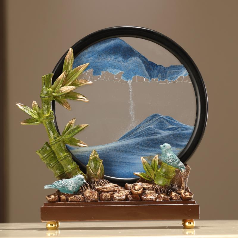 节节高升富贵竹子流沙画摆件客厅办公室装饰乔迁礼品搬家老师礼物