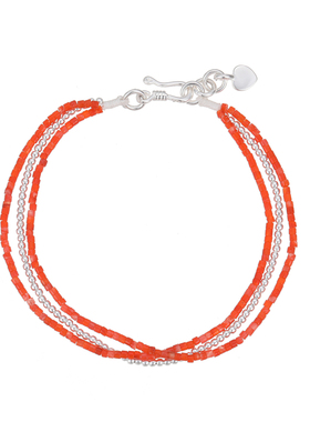 梵灵川南红小米珠晨光叠手链文艺