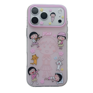 日韩可爱卡通樱桃小丸子适用苹果17PRO手机壳iPhone16ProMax新款网红15pro女款小众13硅胶14防摔全包保护套软