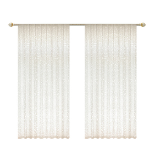 月枝影窗帘客厅纱帘透光不透人法式浪漫轻奢高档白色窗纱浮雕镂空