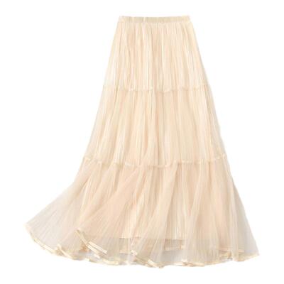 拉夏贝尔/La Chapelle春夏两面穿半身裙女小个子仙女裙a字网纱裙