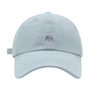 Zien 韩国小众刺绣小狐狸棒球帽子男女宽檐显脸小遮阳鸭舌帽子