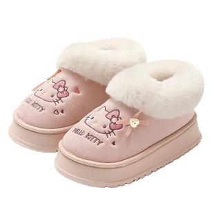 HelloKitty棉拖鞋女款冬季外穿2025新款室内家居防寒保暖毛绒棉鞋